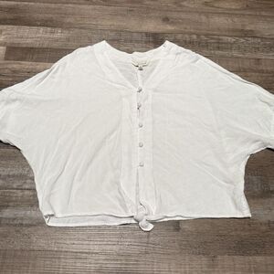 Sim & Sam White Top Button Size Medium Women's